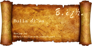 Bulla Éva névjegykártya