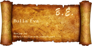Bulla Éva névjegykártya